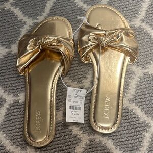 J. Crew Metallic Gold Knot Sandals